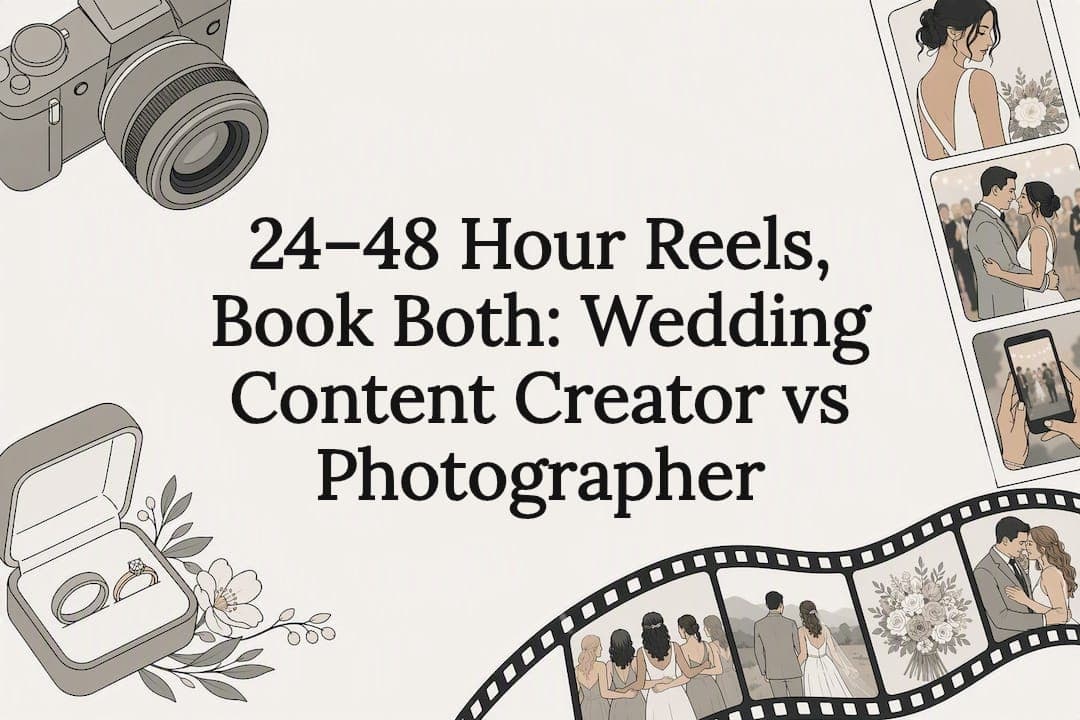 24–48 Hour Reels, Book Both: Wedding Content Creator vs Photographer