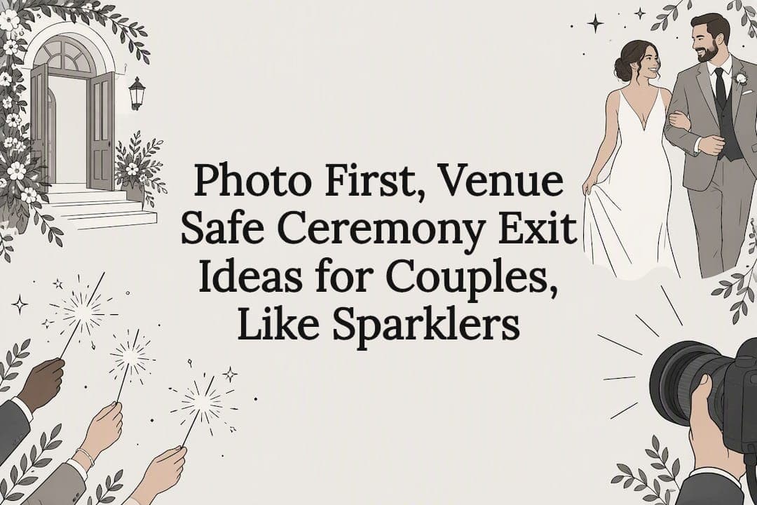 Photo First, Venue Safe Ceremony Exit Ideas for Couples, Like Sparklers