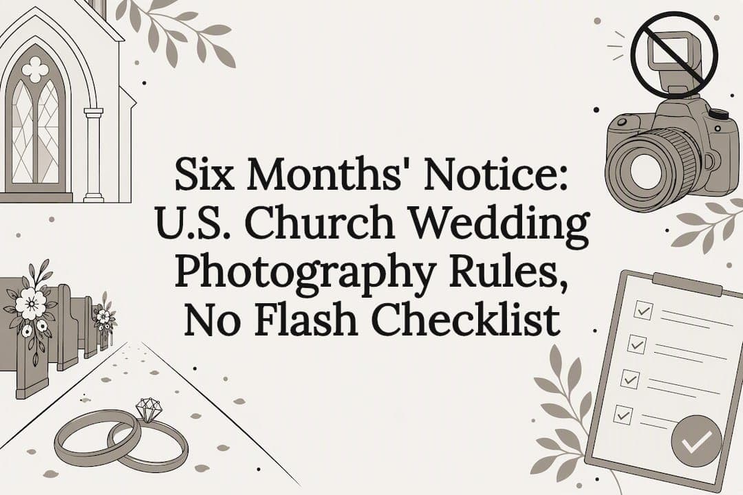 Six Months' Notice: U.S. Church Wedding Photography Rules, No Flash Checklist