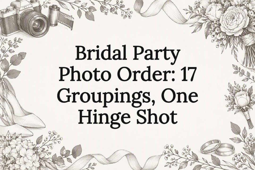 Bridal Party Photo Order: 17 Groupings, One Hinge Shot